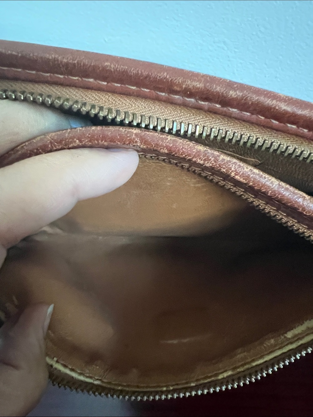 MCM Cognac Visetos Monogram Clutch with Brown Trim - Picture 12 of 15